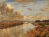 Famous Seine Paintings - Argenteuil Seen from the Small Arm of the Seine 2